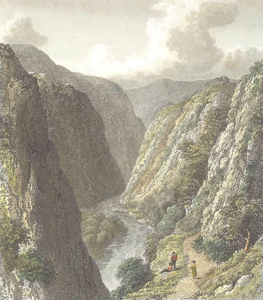 DERBYS. Head of Dove Dale, Derbyshire. Westall 1830 old antique print picture